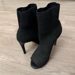 Aldo Black Knit Heeled Boots